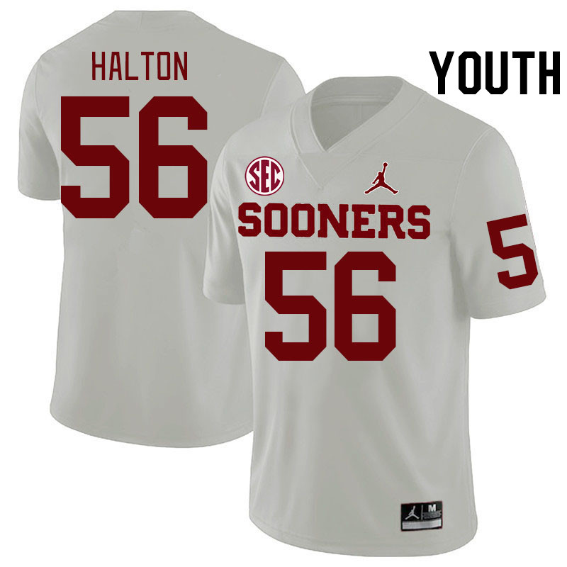 Youth #56 Gracen Halton Oklahoma Sooners 2024 SEC Conference College Football Jerseys-White